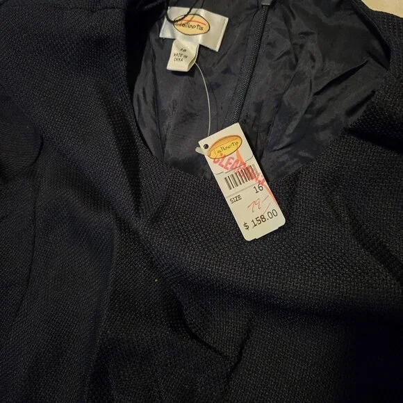 NWT Talbots Navy Cap Sleeve Drop Waist Shift - Picture 4 of 4